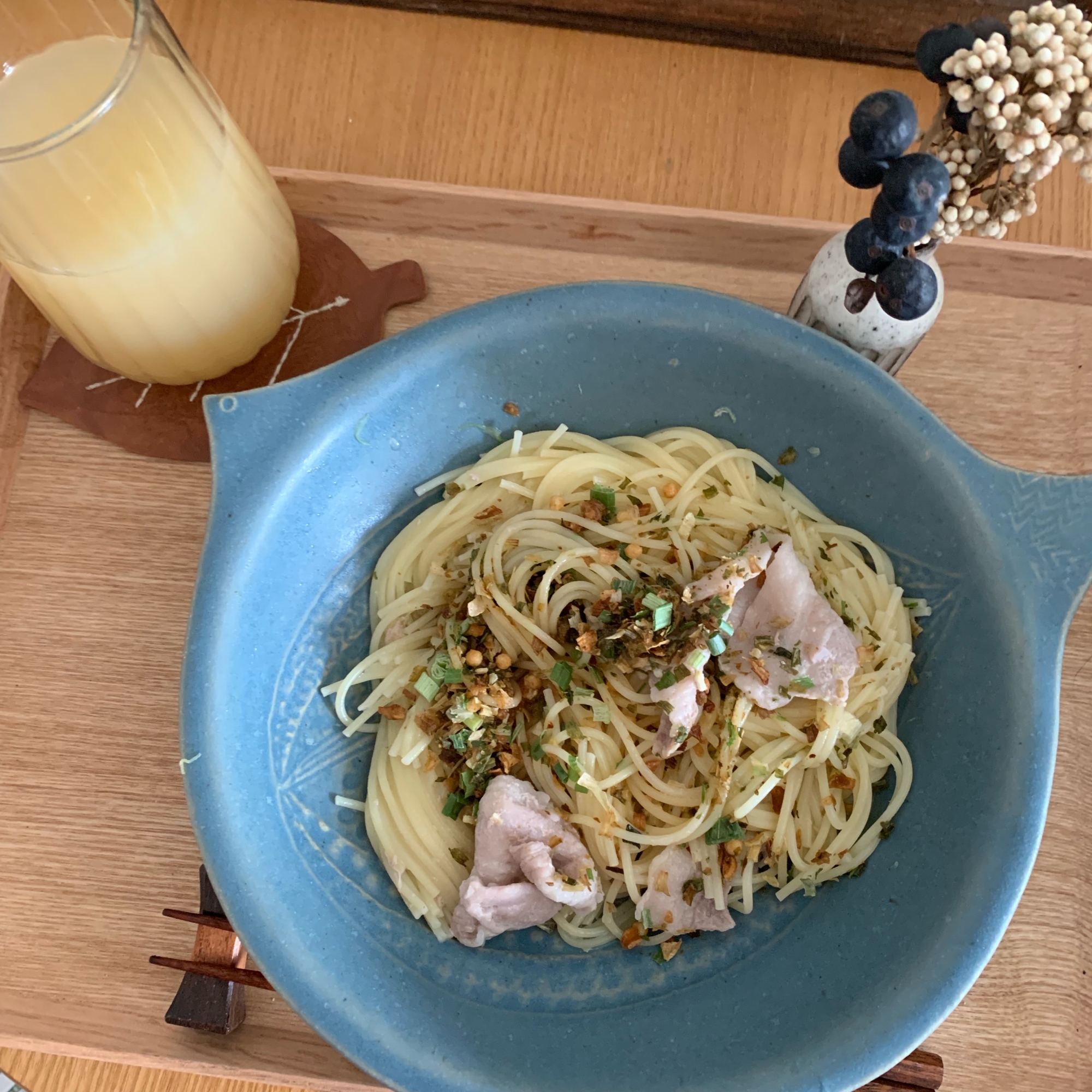 料理苦手でも作れる 豚バラ 柚子ねぎ塩パスタ レシピ 作り方 By たぬき 料理苦手女子 楽天レシピ