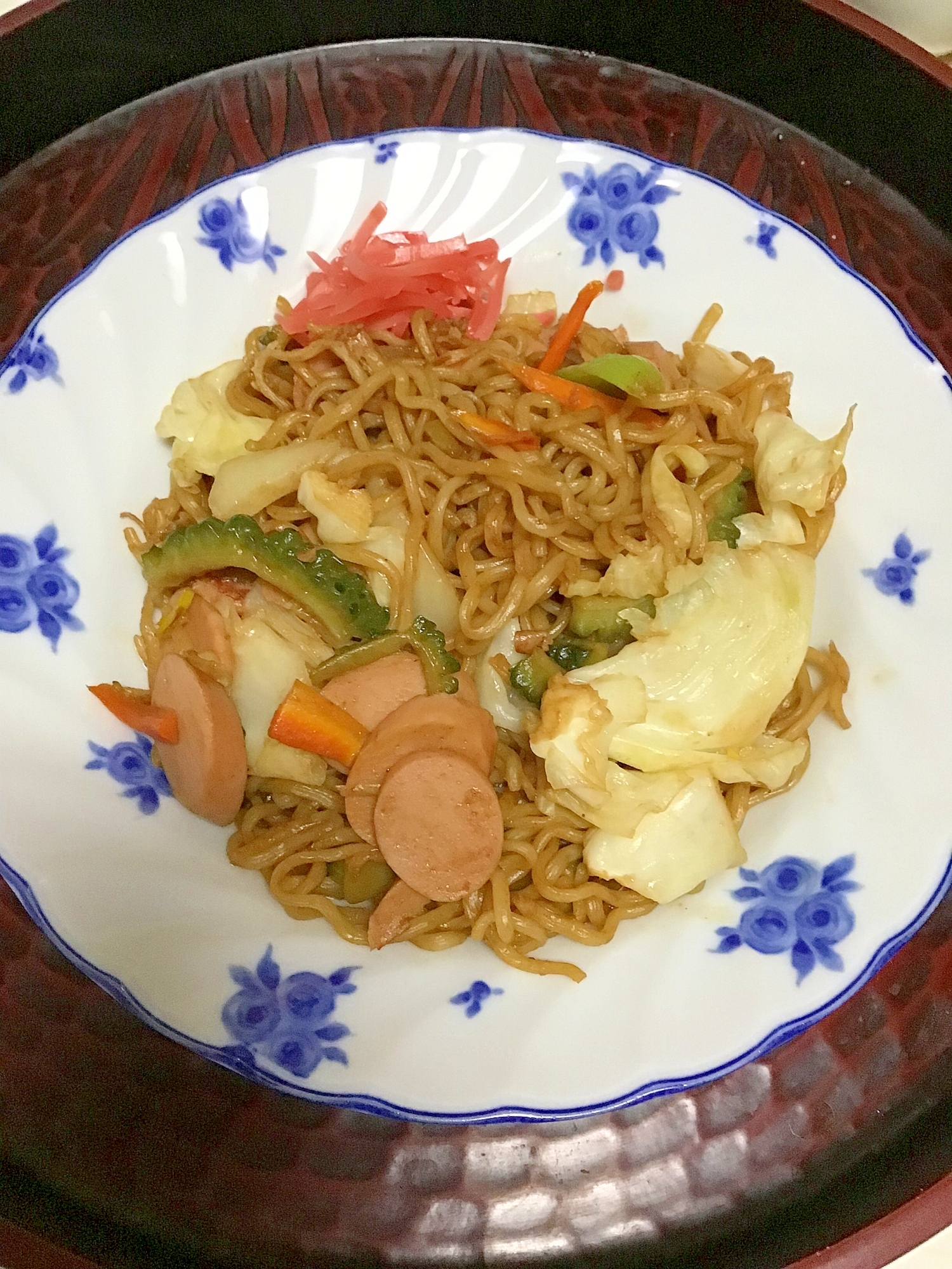 ゴーヤとギョニソのソース焼きそば。