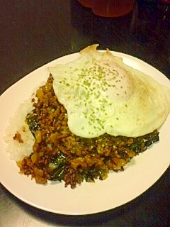 合挽肉とフレッシュバジルのガパオライス!!