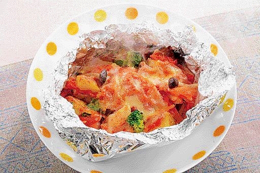 楽天マート☆鶏肉とじゃが芋のトマト包み焼きセット