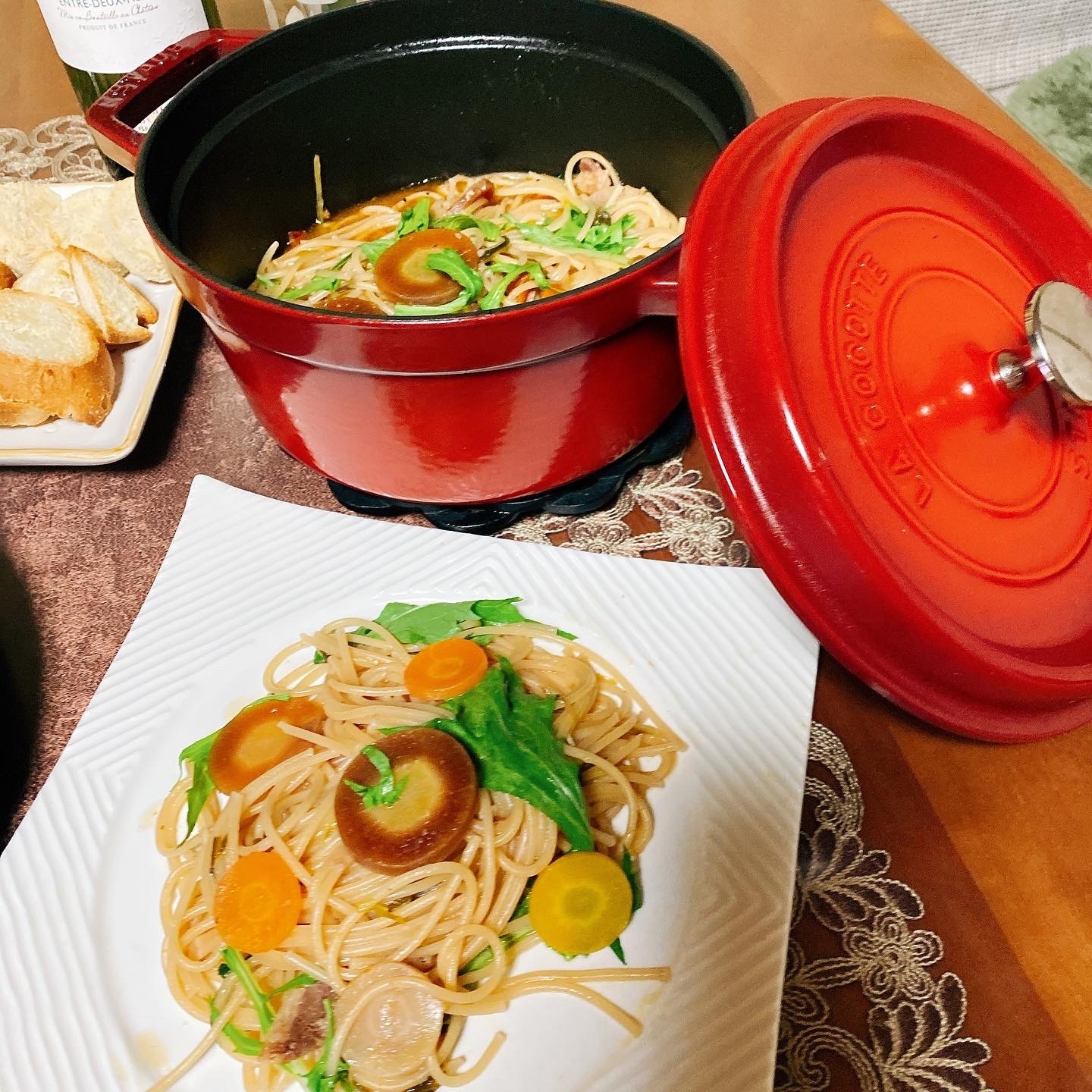 ストウブ鍋でワンポットパスタ