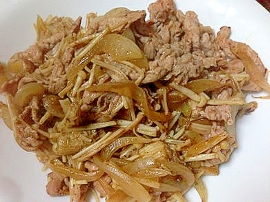 豚肉とえのきと玉ねぎのすき焼き風炒め レシピ 作り方 By ぴさきのマリちゃん 楽天レシピ