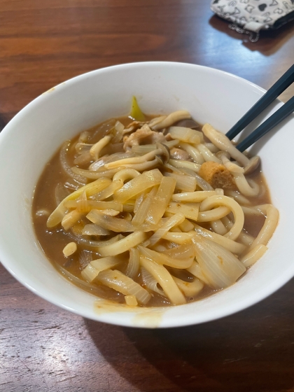 乾麺で簡単♪豚肉と長ネギのカレーうどん