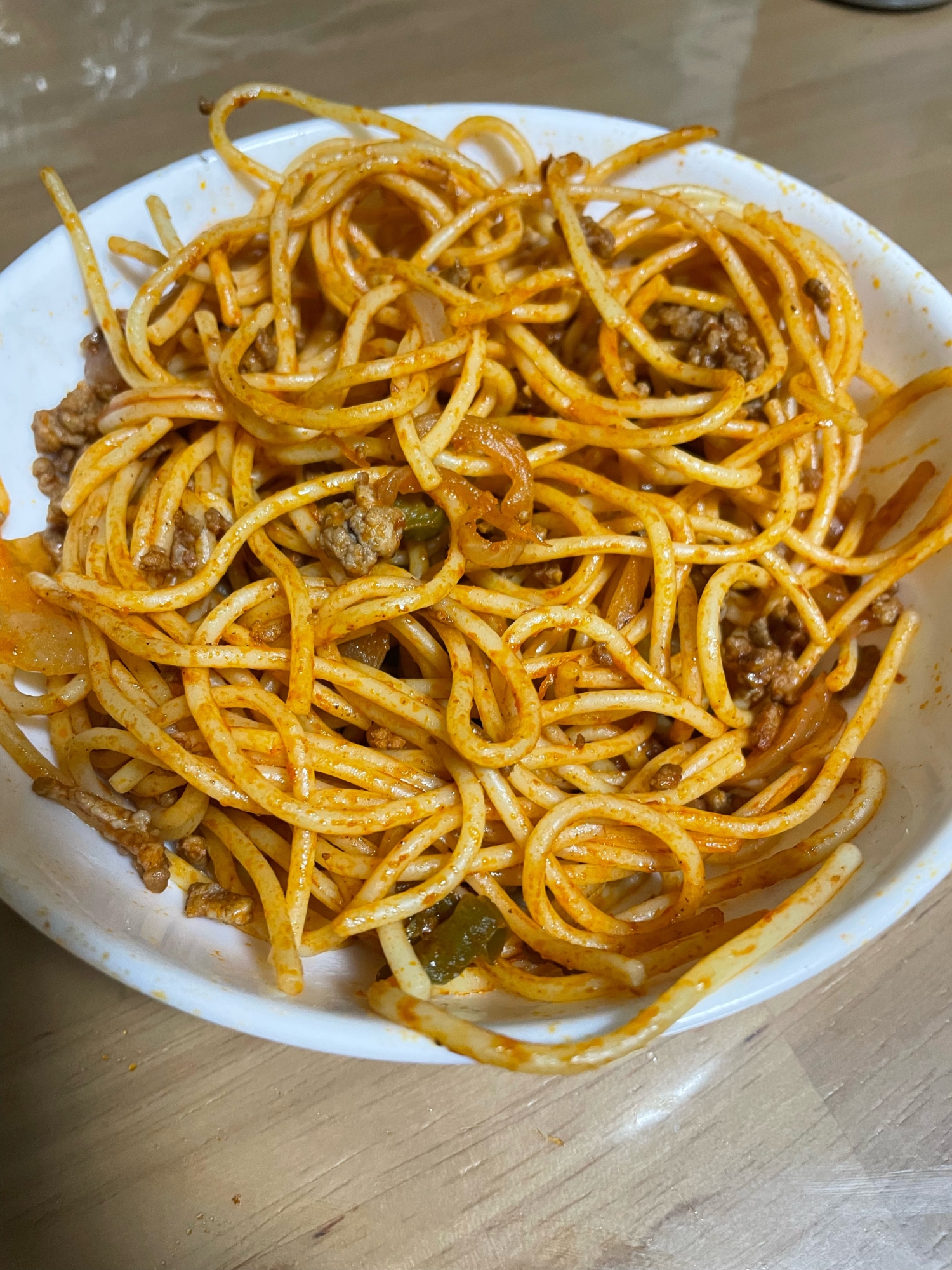 ミートスパ炒め