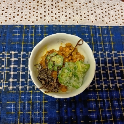 オクラ昆布♪からし納豆
