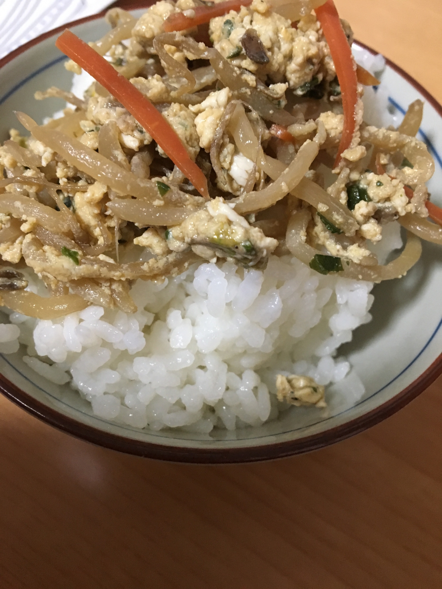 小松菜で彩り☆もやしの卵とじ丼(*^^*)☆