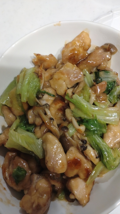 子供が喜ぶ(^^)鶏むね肉とレタスのマヨ照り焼き♪