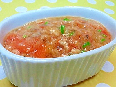 【離乳食】鮭缶＆人参のトマトソース煮