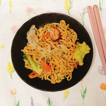 豚カツソース＆白だしで味付け☆美味しい焼きそば