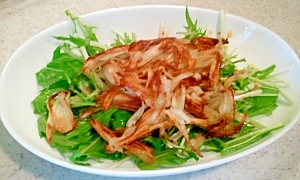 カリカリポテトと水菜のサラダ