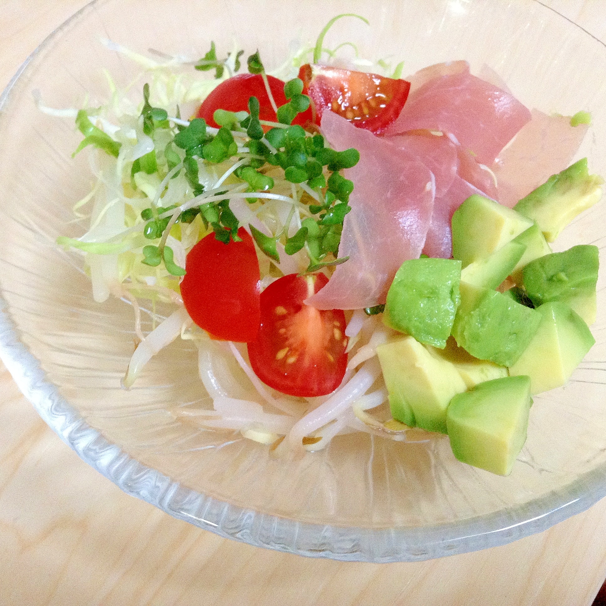 はむサラダ 切ってもるだけ水菜の生ハムサラダ by きよぽんた