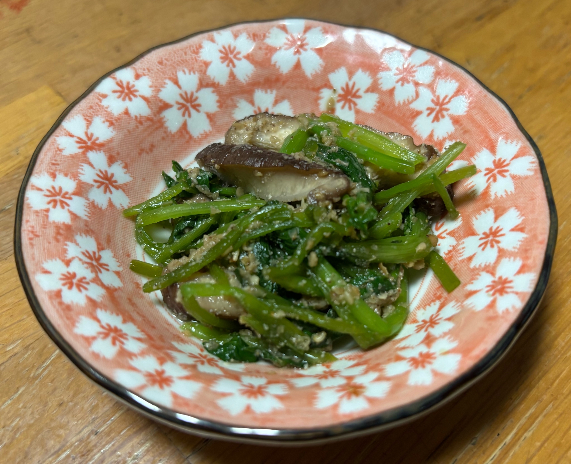 三つ葉と椎茸の和物