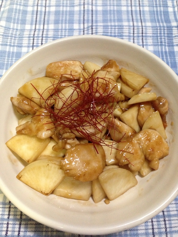 かぶと鶏むね肉のオイスターソース炒め