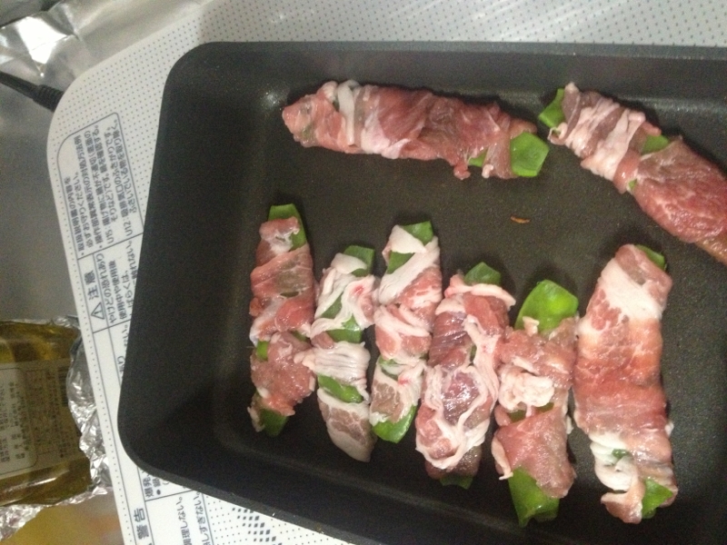 肉巻きさやえんどう