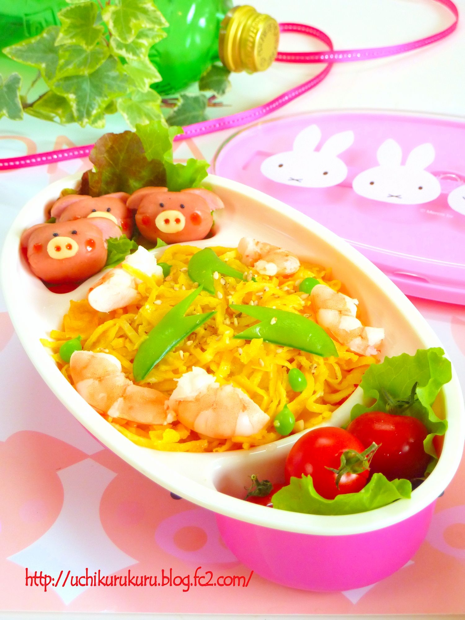 丸いウィンナーで 3匹の子ブタさん キャラ弁 レシピ 作り方 By うちくるくる 楽天レシピ