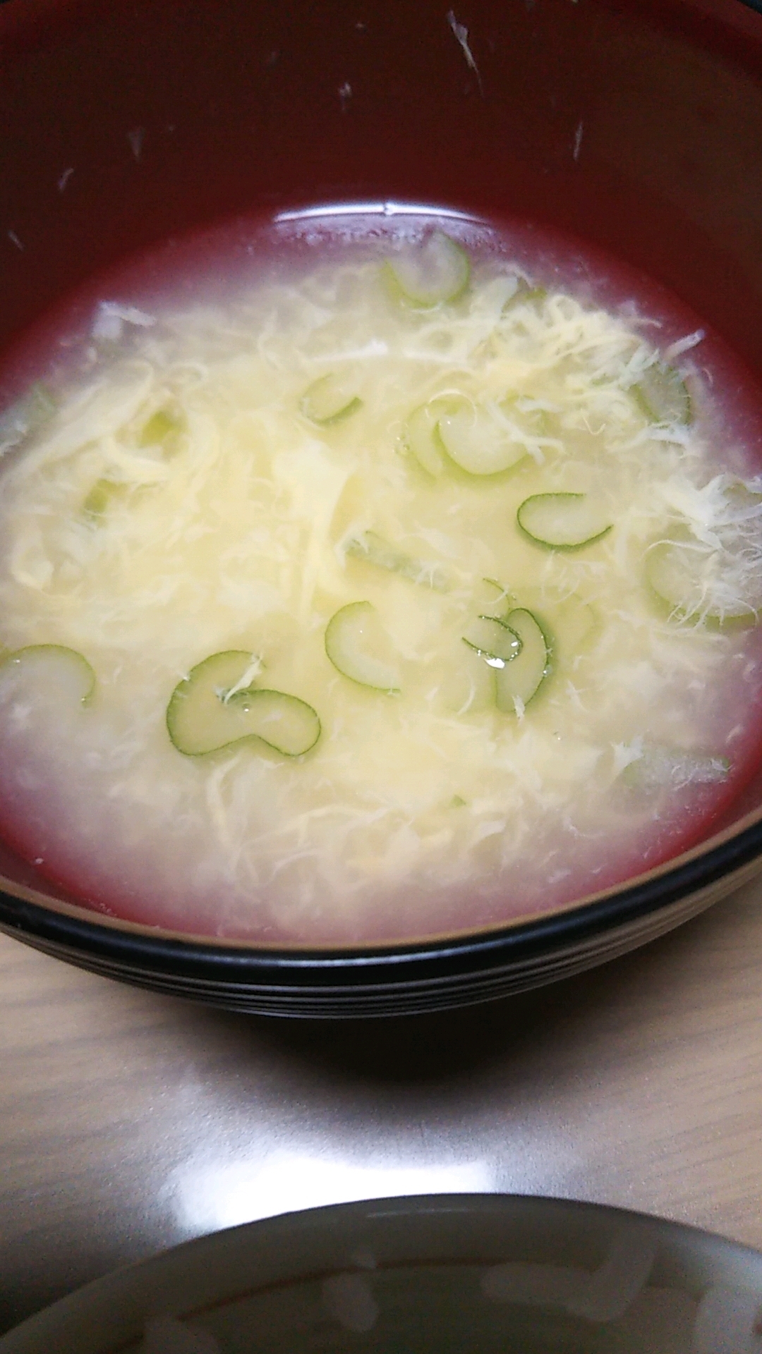 ねぎの青い部分も食べきり　卵とネギのふわふわスープ