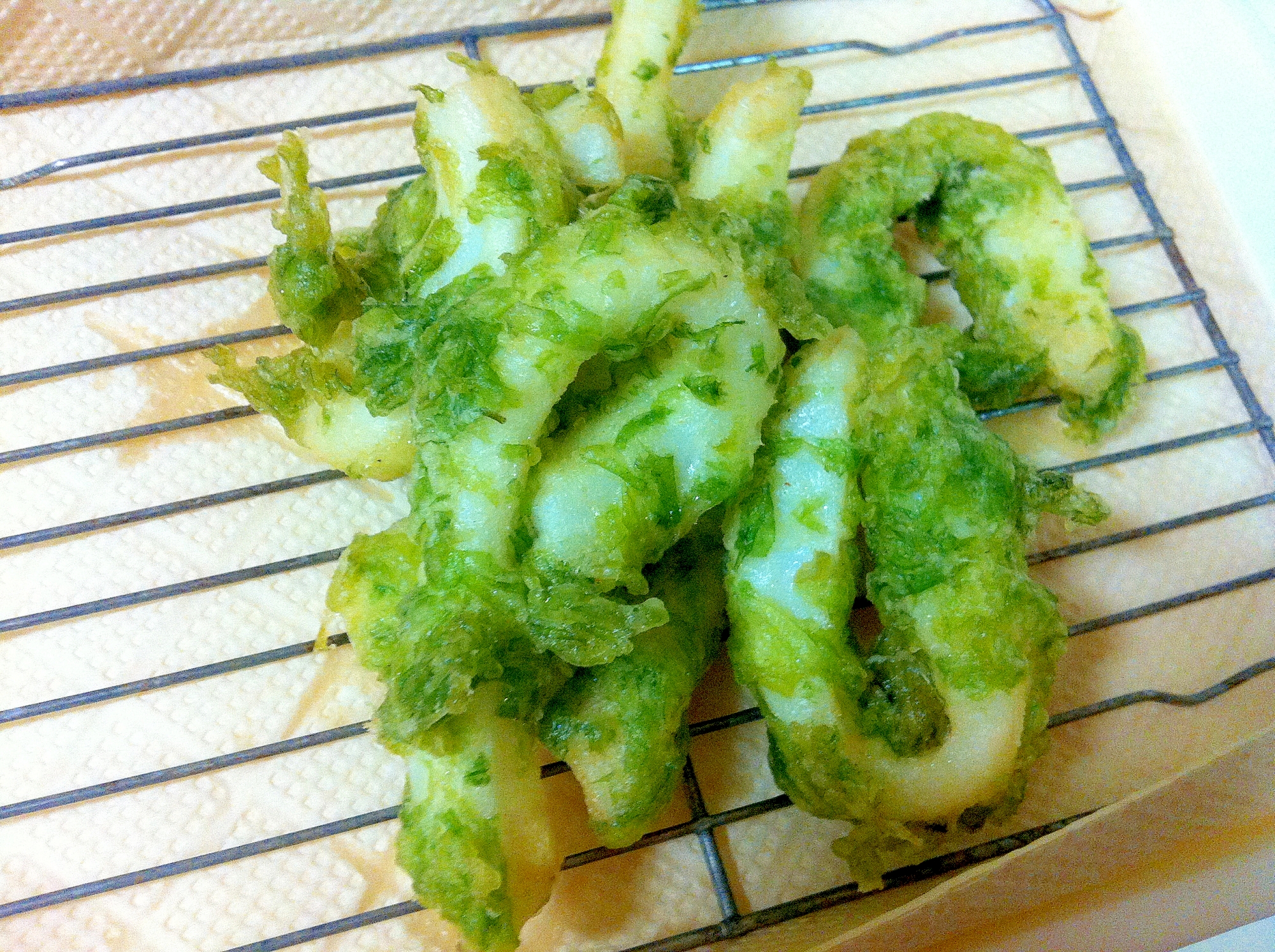 旬 生の青のりでハリイカの天ぷら レシピ 作り方 By 魚の大将03 楽天レシピ