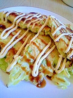 もちもち餅入りベジタリアンお好み焼き♪