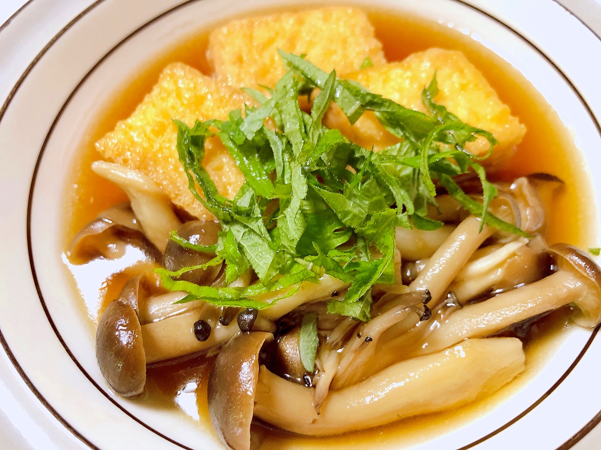 早!簡単!絹揚げ豆腐としめじのささっと煮