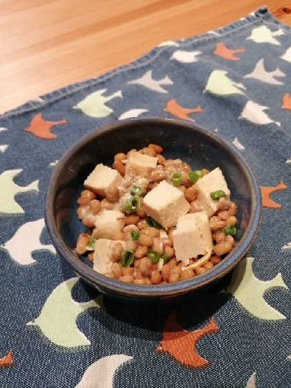 納豆の食べ方-高野豆腐♪