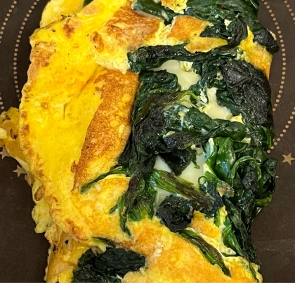 ワンパン！冷凍ほうれん草でキッシュ風オムレツ