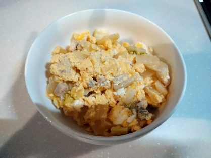 白菜だけ!!トロッと甘めの卵とじ(丼)