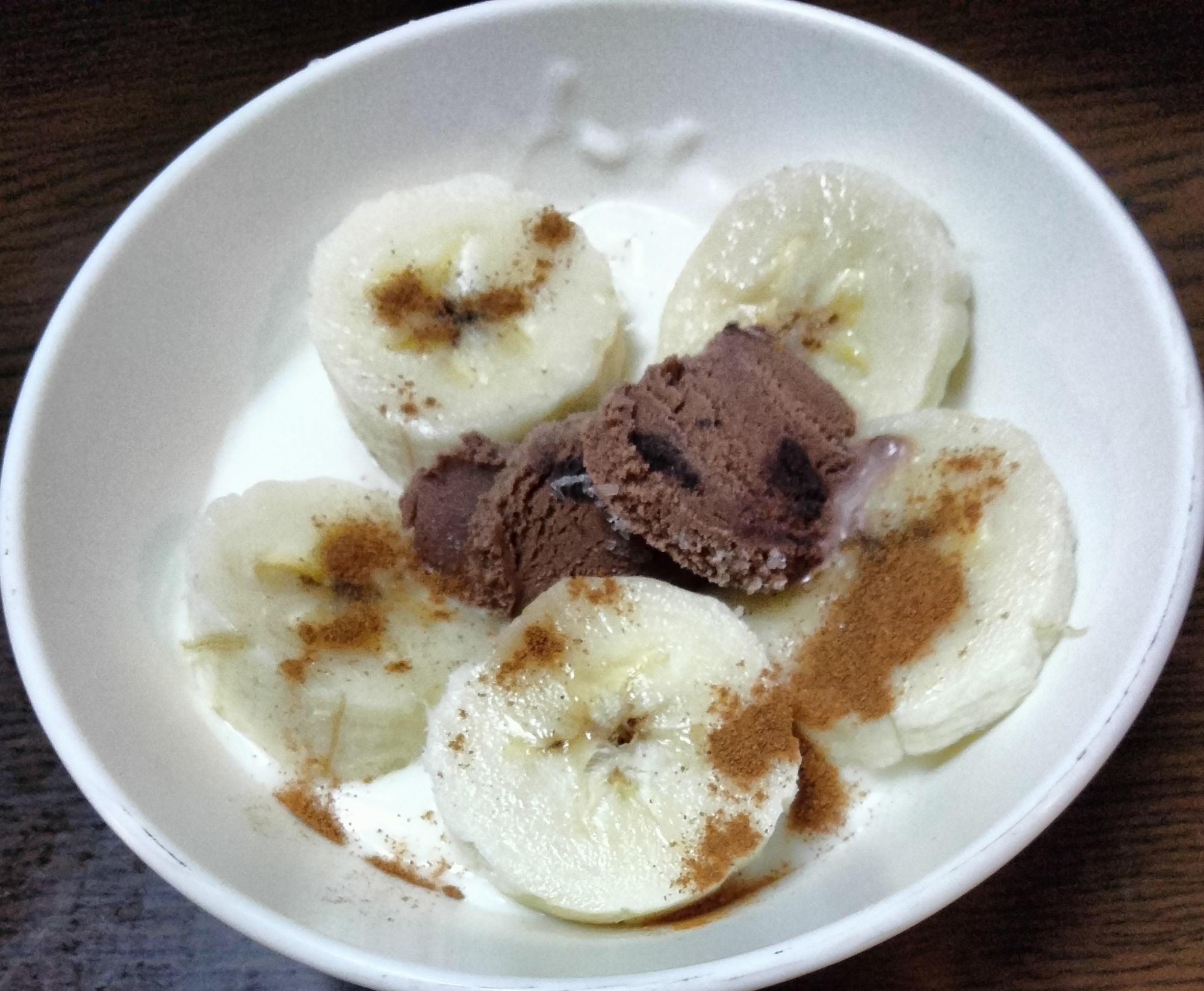 今日のヨーグルト♡バナナ&チョコチップアイス