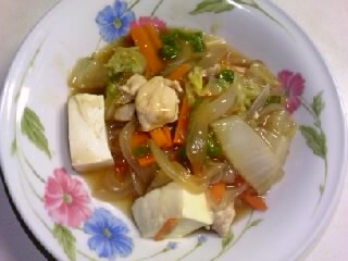 鶏肉と野菜と豆腐のあんかけ風☆