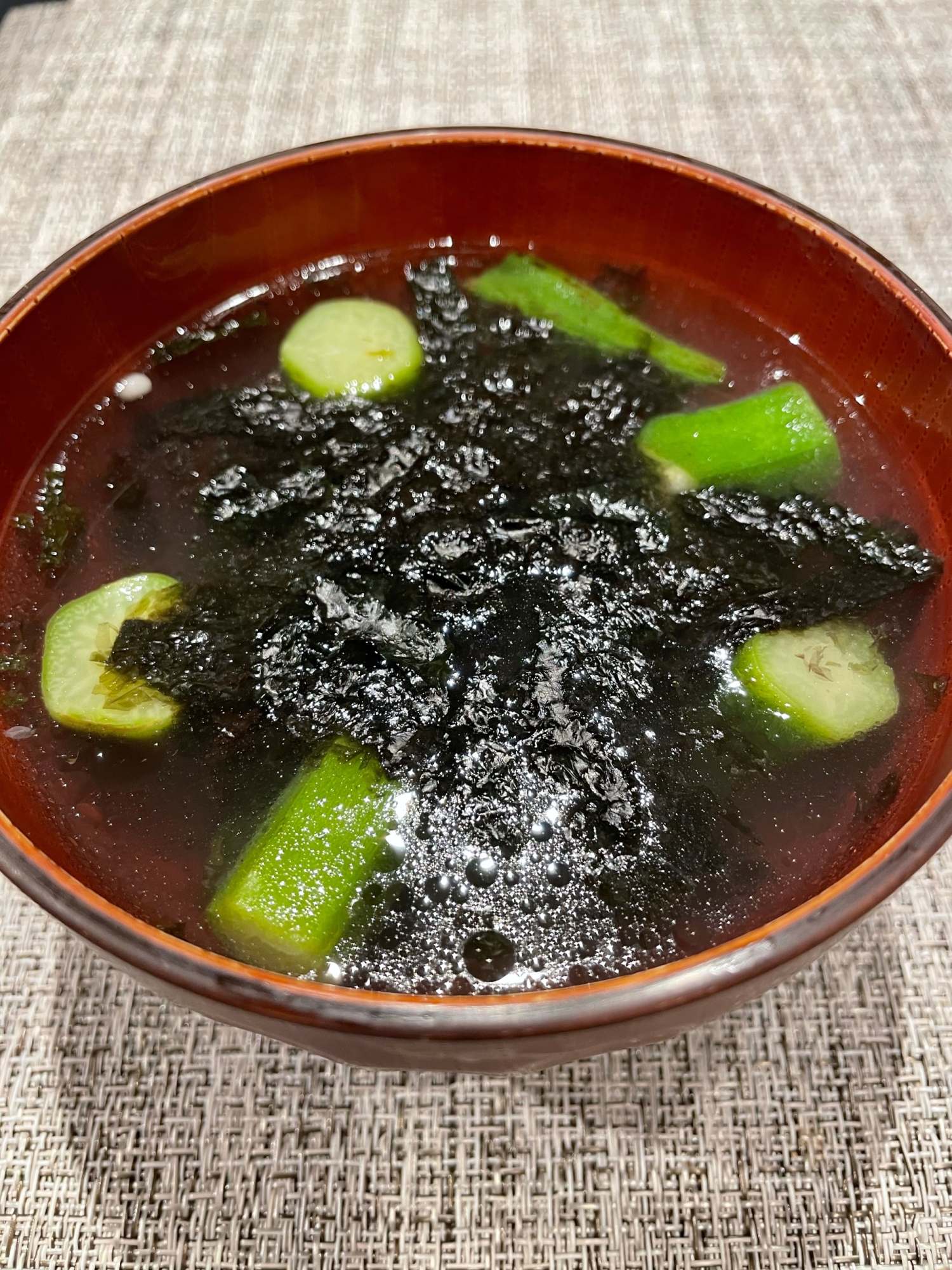 海苔かおる⭐ オクラの中華スープ