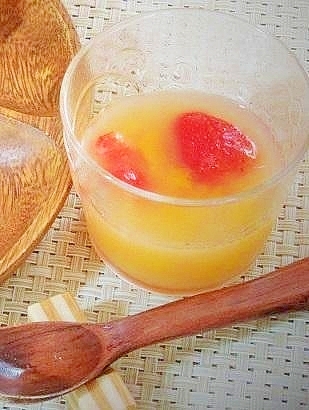 りんごジュースでフルーツポンチ