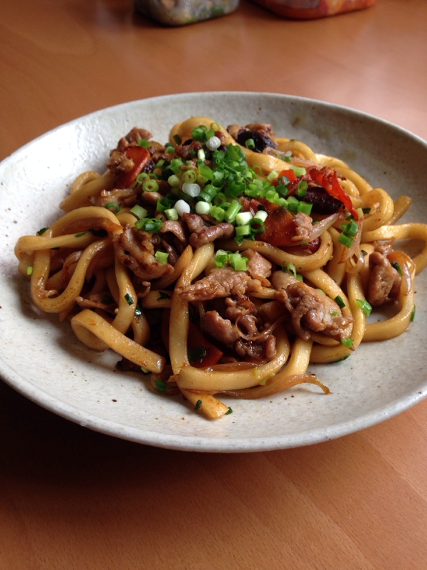 豚こまと野菜の焼きうどん♪