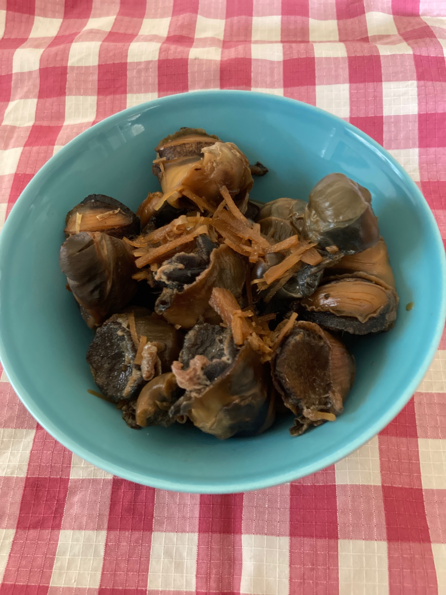 うちのおかず　サザエの甘辛煮