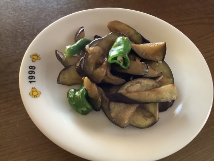 なすと唐辛子の生姜焼き