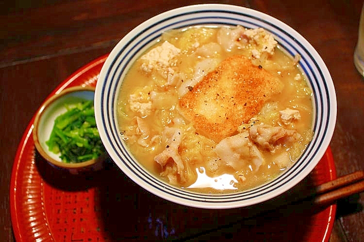 白菜と豆腐のとろとろ＊揚餅いり