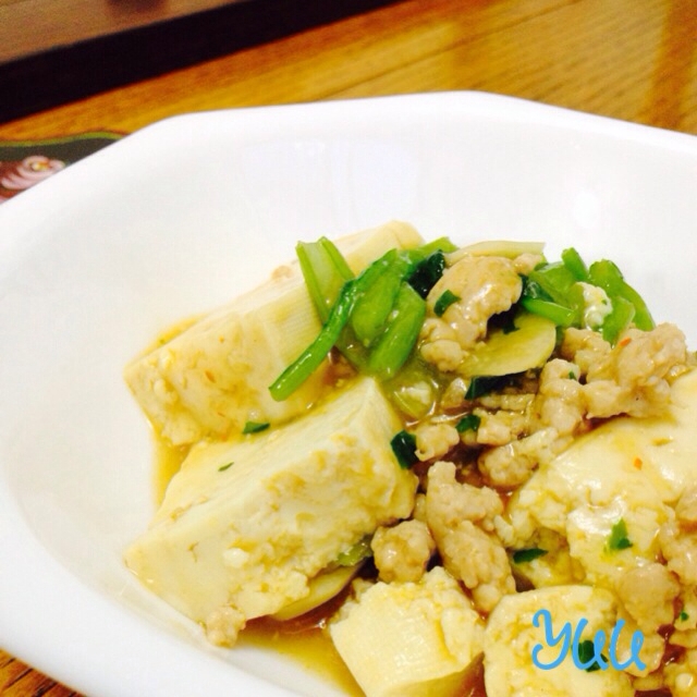 豆腐と鶏挽肉の中華あんかけ