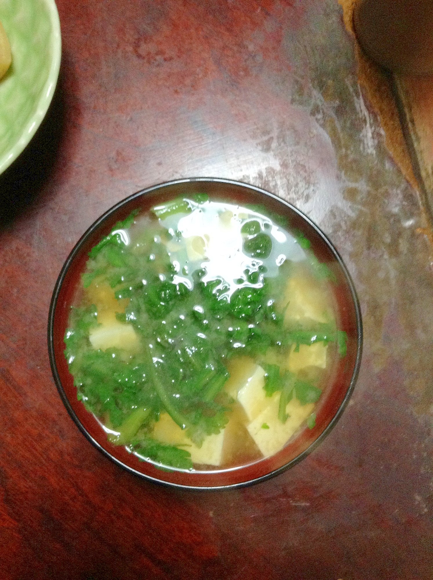 春菊と豆腐の味噌汁【味噌de腸活☆腸内環境改善】