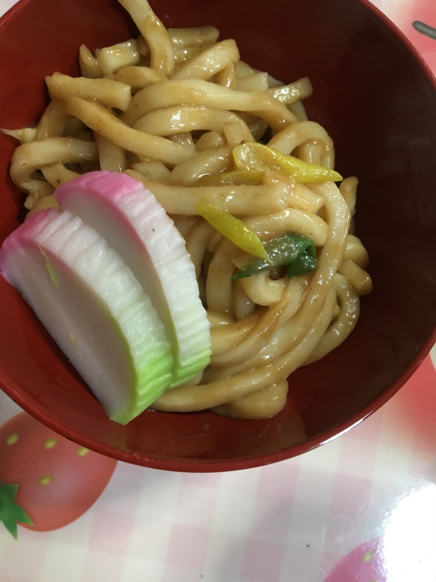 白葱と蒲鉾のカレーうどん╰(*´︶`*)╯♡