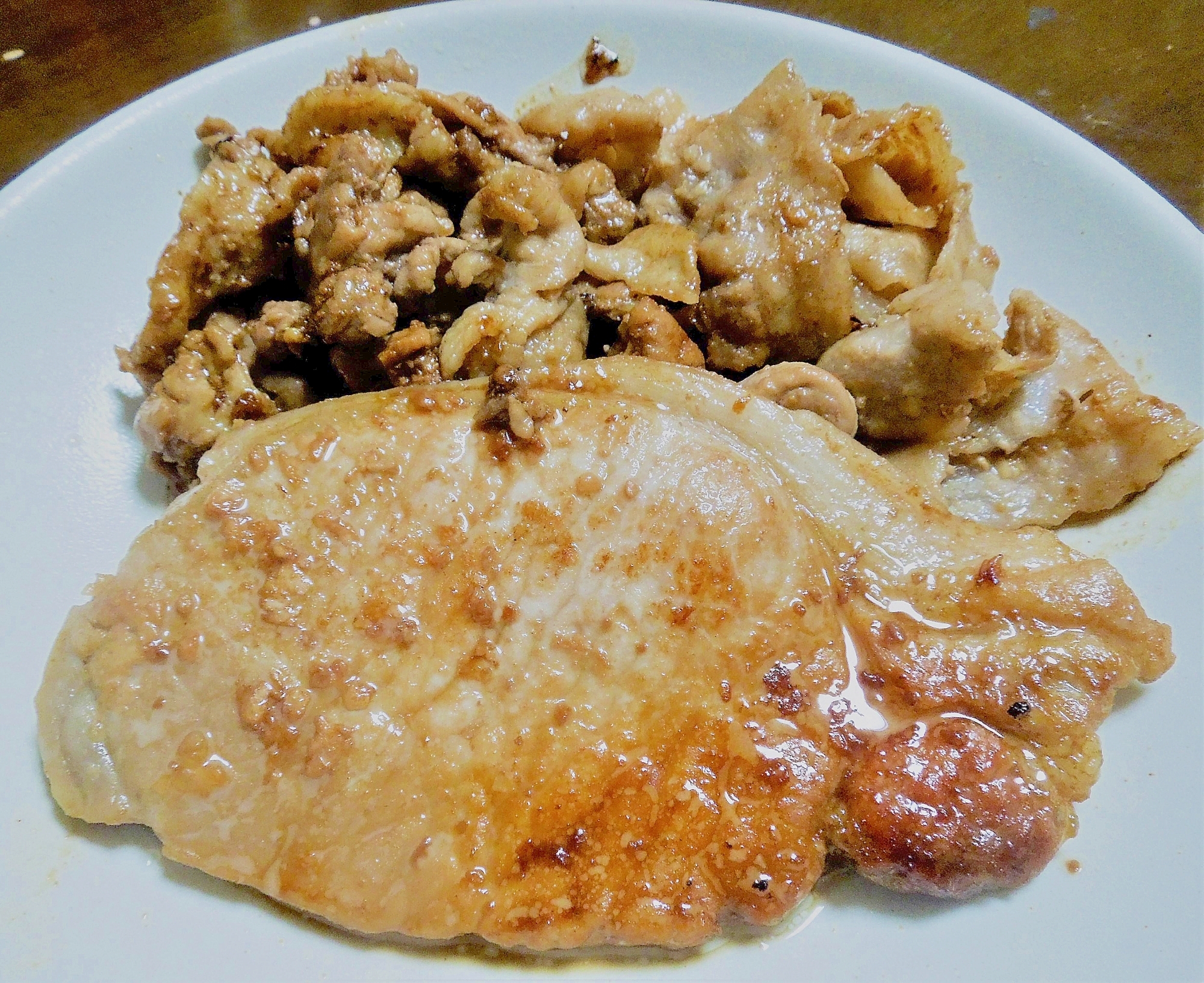 塩麹豚肉のワイン醤油ソテー