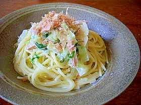 ピリッと♪めぐ家の柚子胡椒クリームパスタ♪