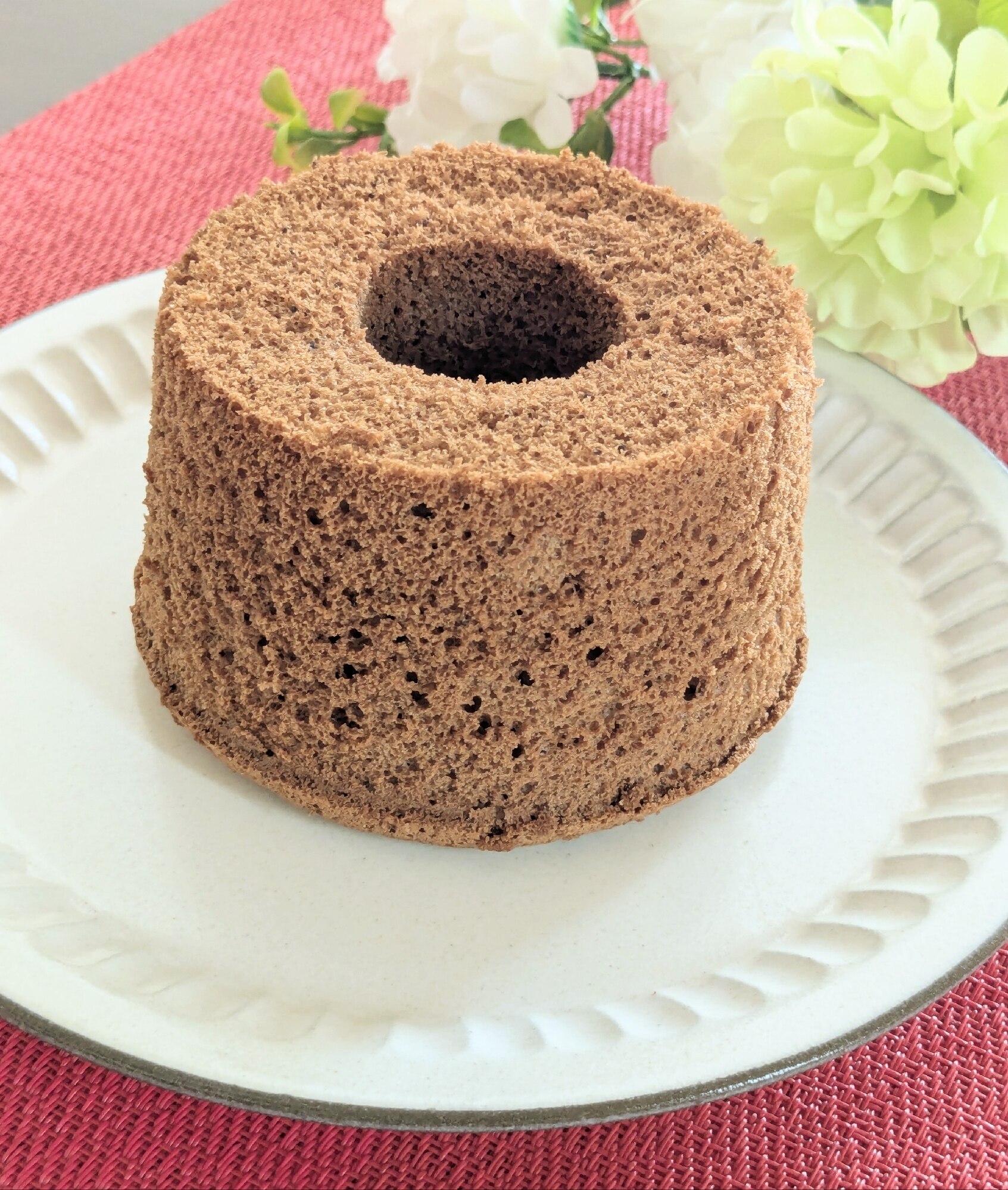 10センチの型で♡ココアミルクシフォンケーキ レシピ・作り方 by