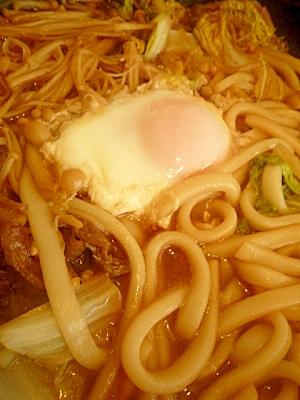 すき焼きの残りで濃厚うどん