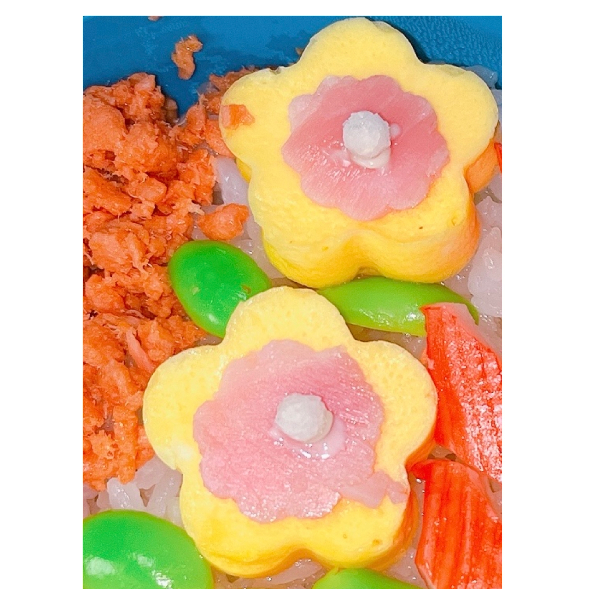 キャラ弁♡デコ弁に♬シリコン型deお花の卵焼き