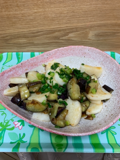 焼きなすと長芋☆めんつゆバターでこくまろおかず