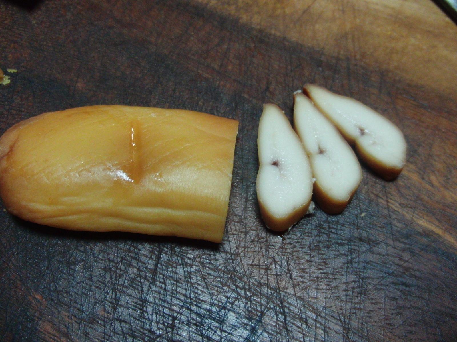 ボラの白子で　白子のカラスミ風