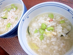 朝の定番☆　手軽な栄養｢残りご飯で○○おじや｣