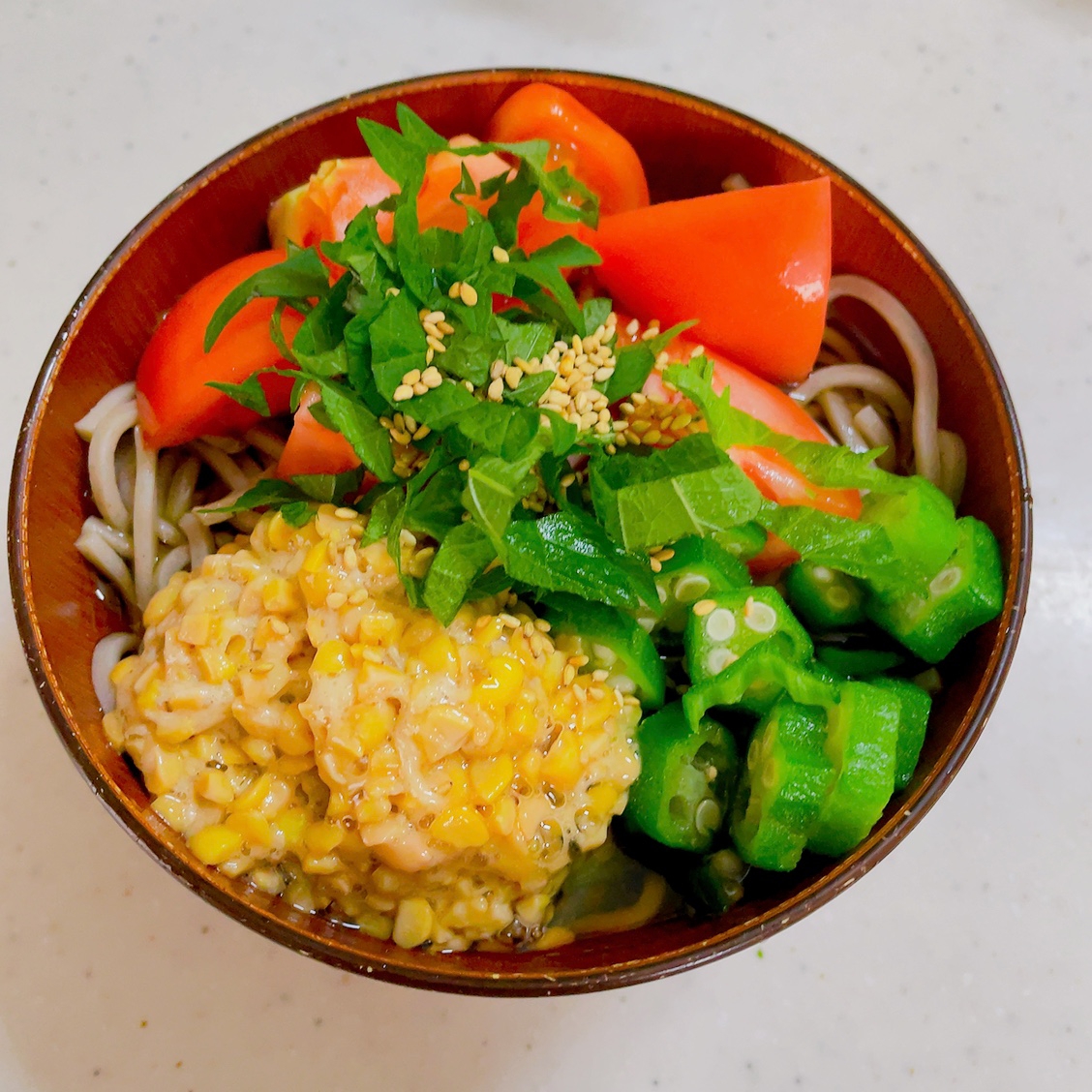 夏　ぶっかけ蕎麦☀️