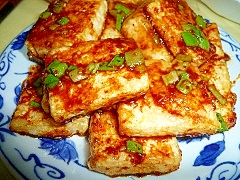韓国風豆腐のピリ辛焼き