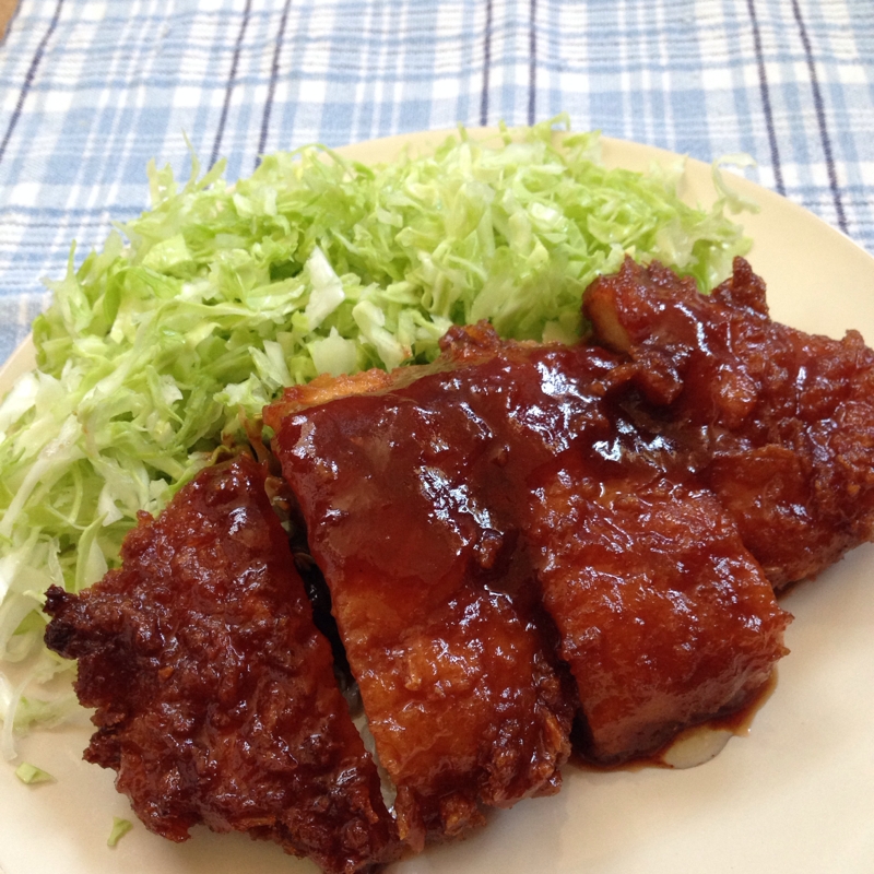 簡単晩ご飯♪ソースチキンカツ♪