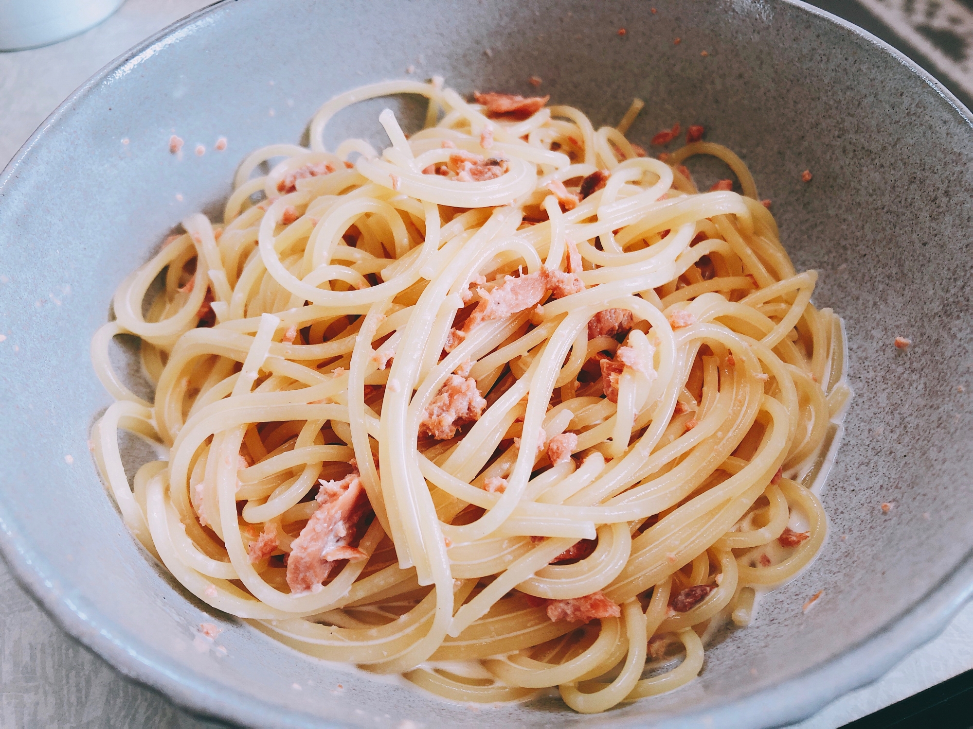 鮭フレークで簡単 絶品 クリームパスタ レシピ 作り方 By にゃんこ 楽天レシピ