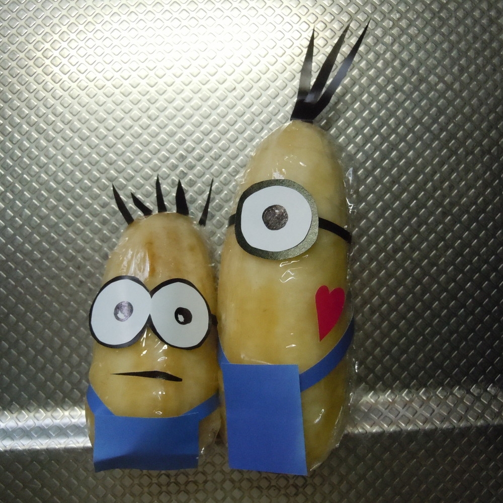 バナナがミニオンに お弁当のフルーツ レシピ 作り方 By 紫君子蘭 楽天レシピ